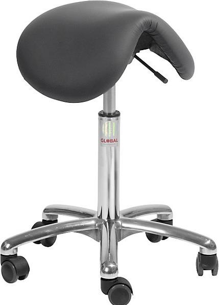 Actual product image kaiserkraft Saddle stool with aluminium base, height adjustable 510 - 700 mm, vinyl.
