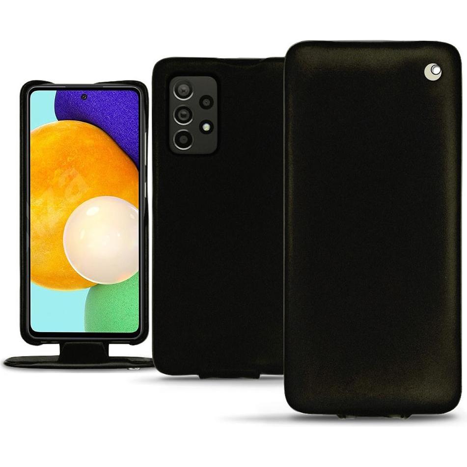 Noreve Lederschutzhülle vertikal (Samsung Galaxy A52), Smartphone Hülle, Schwarz
