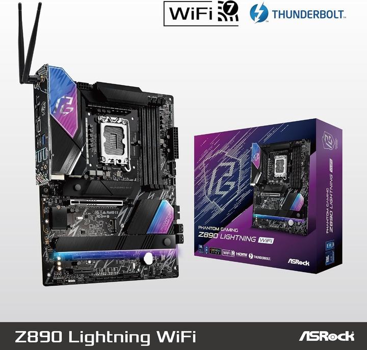 Productafbeelding AsRock Ćwiczenia praktyczne Z890 Lightning WiFi (LGA 1851, Intel Z890, ATX)