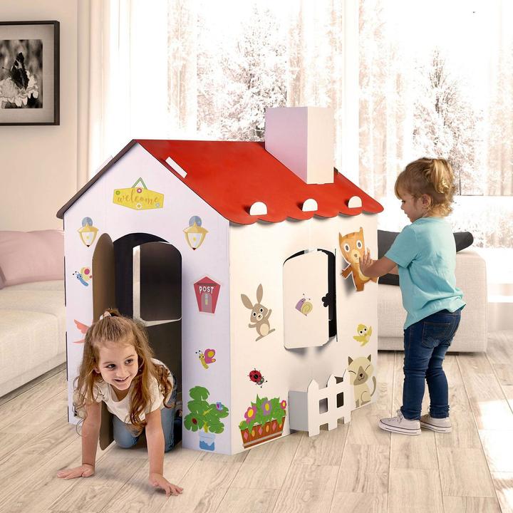 Image du produit Feber grande maison à colorier en carton + autocollants