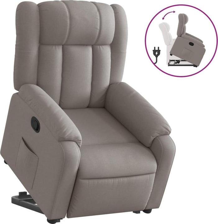 Actual product image vidaXL Relaxing armchair Stand-up aid armchair TV armchair Reclining armchair Taupe fabric