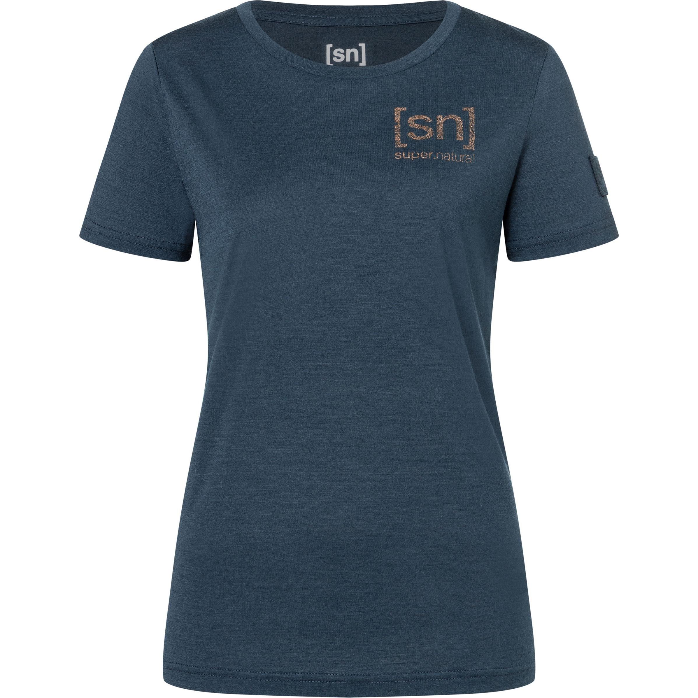 Super Natural, Damen, Funktionsshirt, Logo Lines Bio J (M), Blau, M