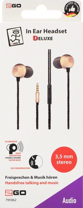 Produktbild 2GO In-Ear Stereo-Headset "Deluxe" - gold (Kabelgebunden)