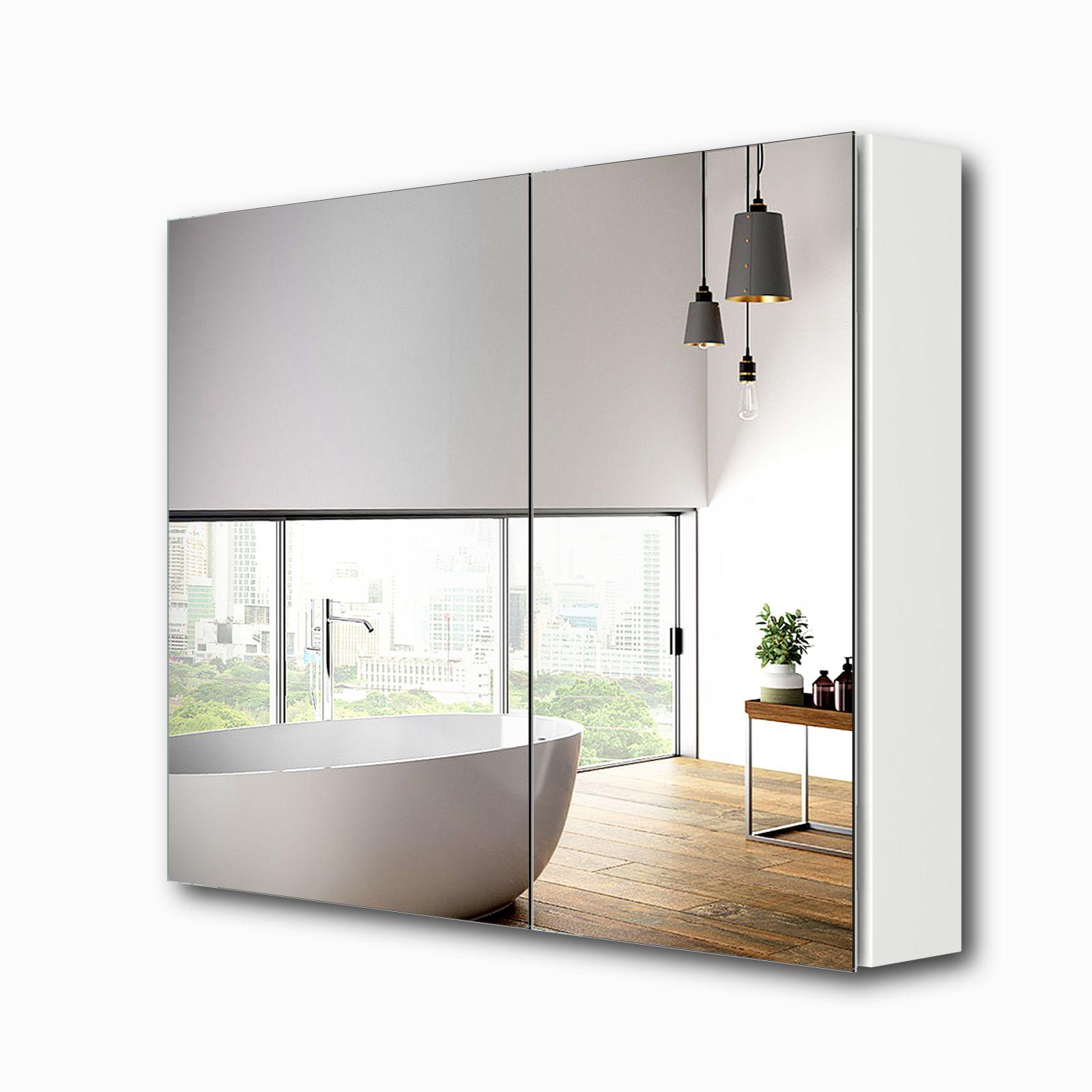 Emke, Spiegelschrank, Spiegelschränke 85x65cm Spiegelschrank Badschrank mit Doppelseitiger Spiegel (Weiss) (65 x 85 cm)