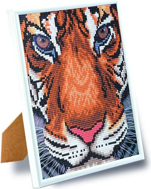 Actual product image Craft Buddy Tiger Face, 21x25cm Picture with Frame Crystal Art