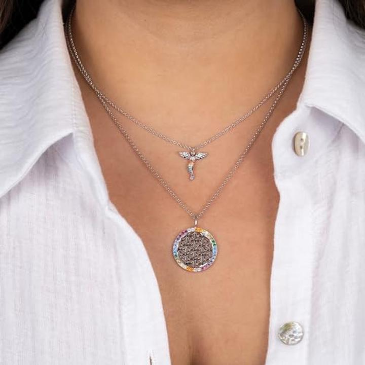 Immagine prodotto Engelsrufer Collana Fiore della Vita (Argento 925 rodiato, 50 cm)