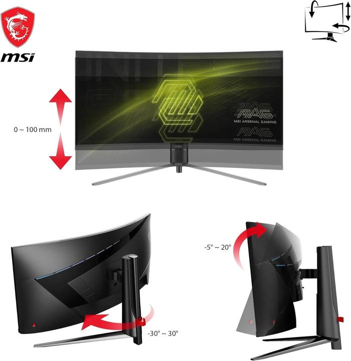 Produktbild MSI MAG 345CQR (3440 x 1440 Pixel, 34")
