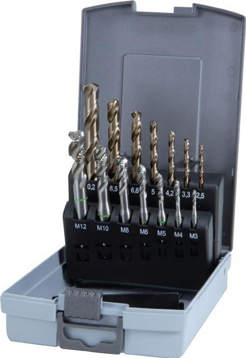 Actual product image Ruko Machine tap set HSSECo in ABS plastic case