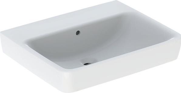 Geberit Renova Plan, Waschtisch, 60x48 cm, ohne Hahnloch, mit Überlauf, 501638 (480 mm, 600 mm)