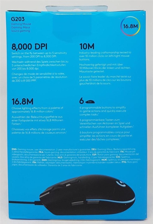 Immagine prodotto Logitech G G203 Prodigy (Cablato)