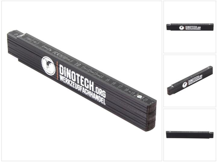 Produktbild Dinotech Gliedermassstab Zollstock Meterstab schwarz 2m Genauigkeitsklasse III (2 m)