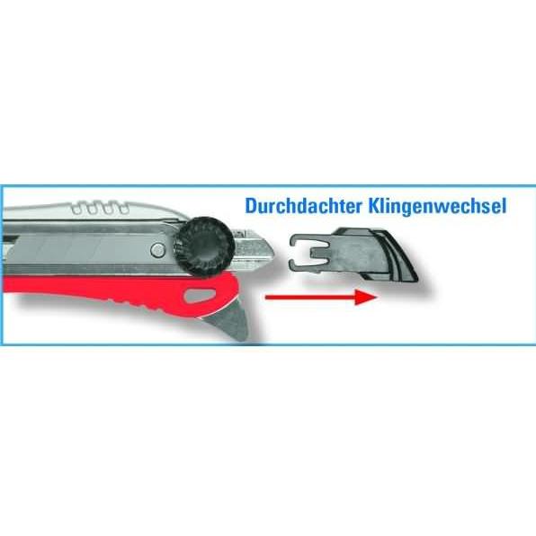 Ecobra, Cutter, Cutter "Handwerk" rot/silber, Ausführung: Klinge 18 mm (Cutter)