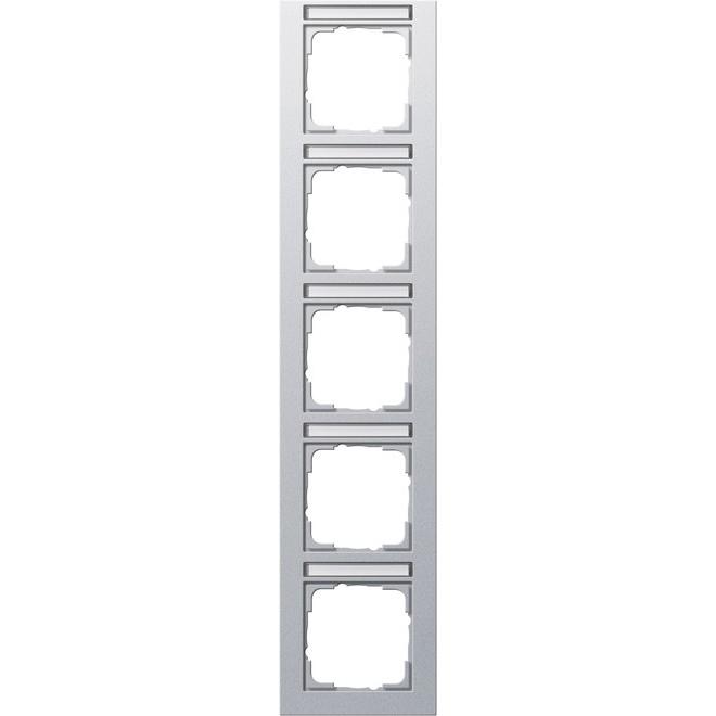 Gira, Zubehör Schalterprogramm, Abdeckrahmen 5f senkr. BSF E2 F Alu 111525