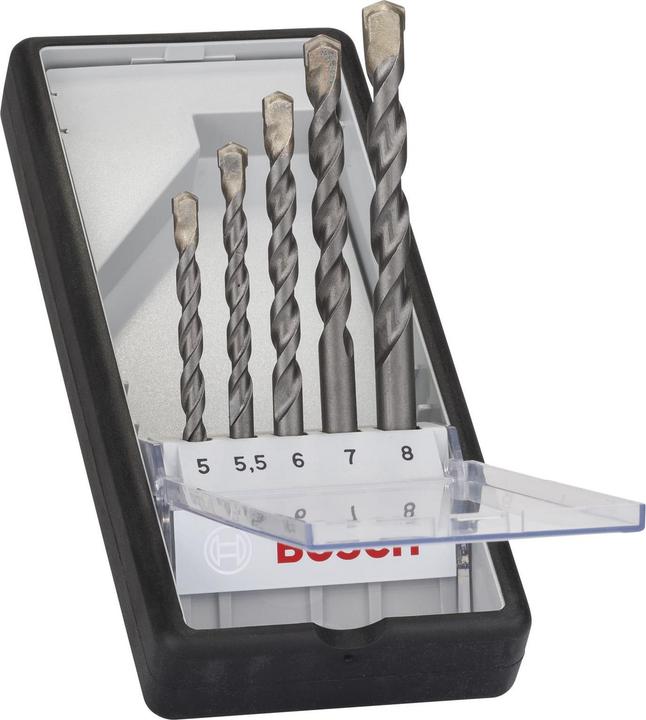 Actual product image Bosch Professional Zubehör Bosch Hartmetall Beton-Spiralbohrer- (5 mm, 5.5 mm, 6 mm, 7 mm, 8 mm)