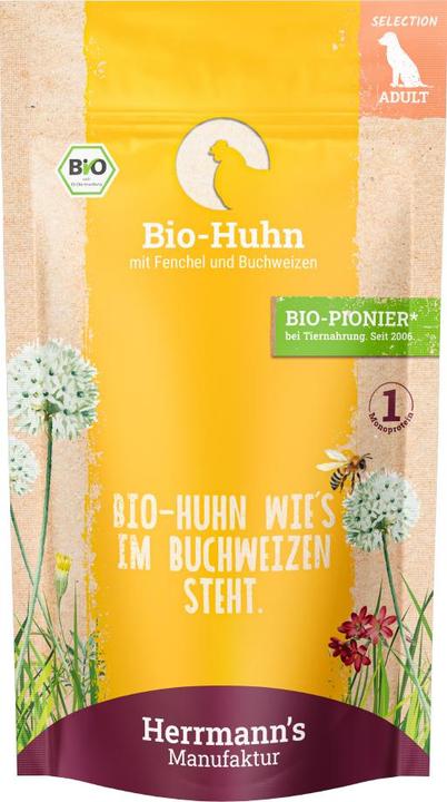 Image du produit Herrmanns Nourriture humide Bio au poulet, fenouil et sarrasin (Adulte, Chiot + chaton, Senior, 1 pcs, 150 g)