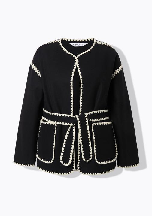 Image du produit Studio Untold Veste oversize en lainage, liseré brodé (58)