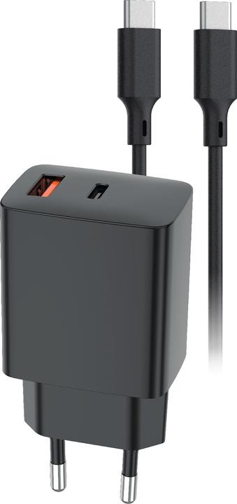 Actual product image Alogy Setty ładowarka sieciowa USB-A + USB-C PD/QC 30W czarna + kabel USB-C 1m RLSK-AC-01 czarna (30 W, 2 ports)