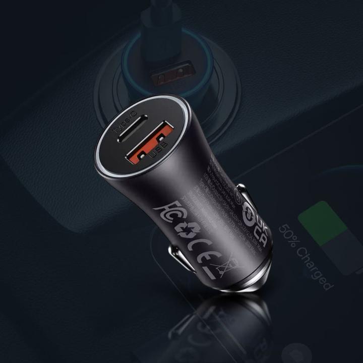 Image du produit Hermex Car Charger USB-A USB-C Chargeur allume-cigare USB-A USB-C Adaptateur USB pour voiture