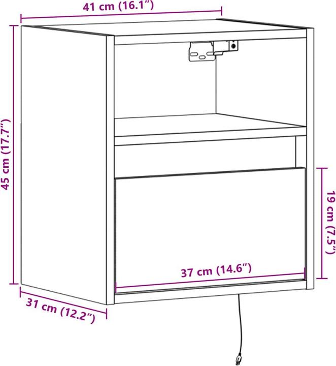 Immagine prodotto vidaXL Wand-Nachttisch (41 x 31 x 45 cm)
