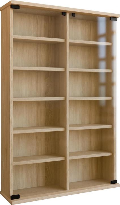 Produktbild VCM Holz CD DVD Standregal Galerie mit Glastür (60 x 18 x 92 cm)