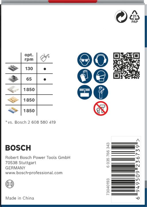 Nutritional values and ingredients Bosch Professional Zubehör PRO Multi material hole saw, 65 mm, with thread (65 millimetres)