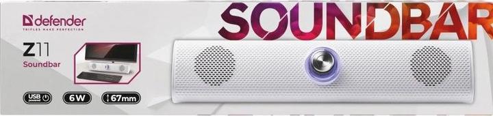 Actual product image Defender Głośniki komputerowe Głośnik Z11 Soundbar 6W USB LED Podświetlany Biały (6 W)