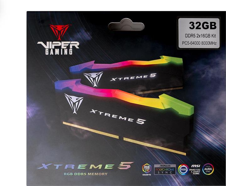 Produktbild Patriot D532GB 8000-38 Viper Xtreme5 RGB K2 PAT PVXR532G80C38K (2 x 16GB, 8000 MHz, DDR5-RAM, DIMM)