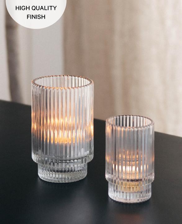 Image du produit Esmée Bougie chauffe-plat en verre avec rainures