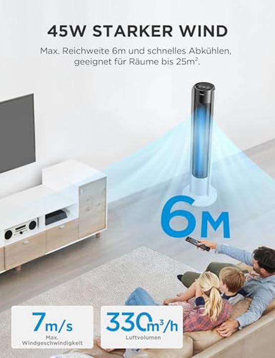 Produktbild Midea Turmventilator mit Fernbedienung und Timer (45 dB)