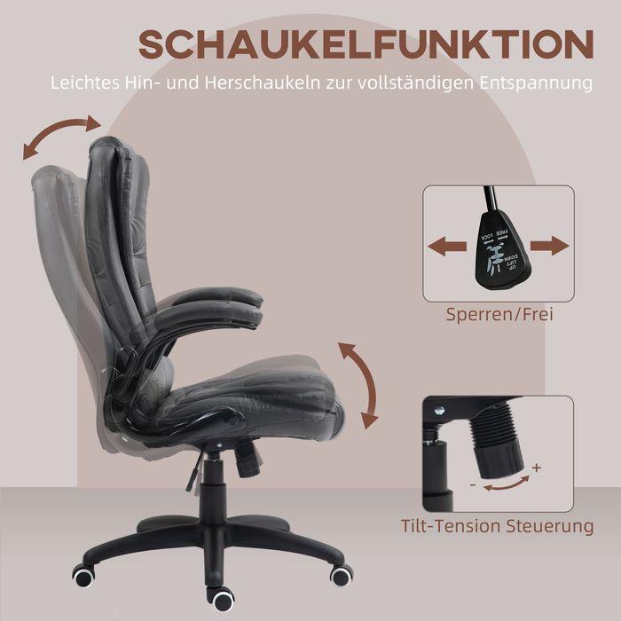 Produktbild Swisshandel24 Bürostuhl, Ergonomisch Chefsessel mit Wippfunktion, Hochklappbare Armlehne, dunkgelgrau