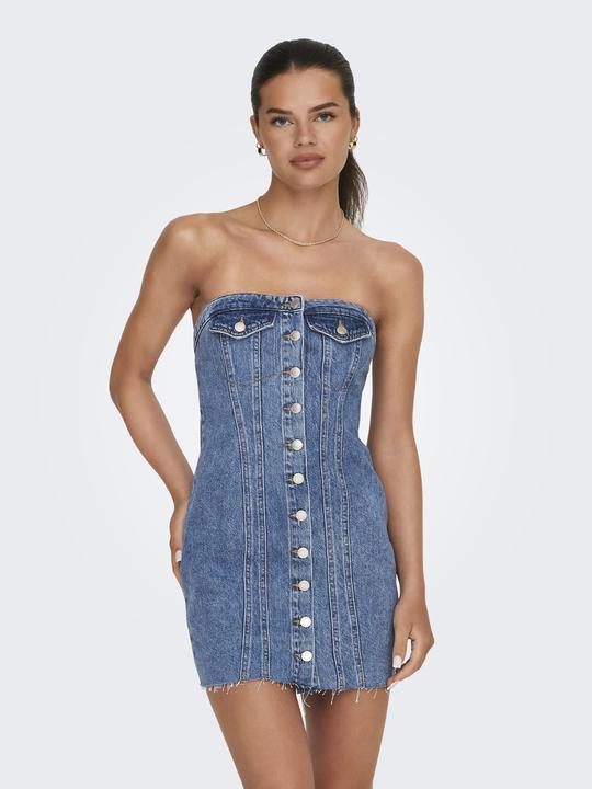 Produktbild Only Eng anliegend Trägerlos Kurzes Kleid Jeanskleid (M)