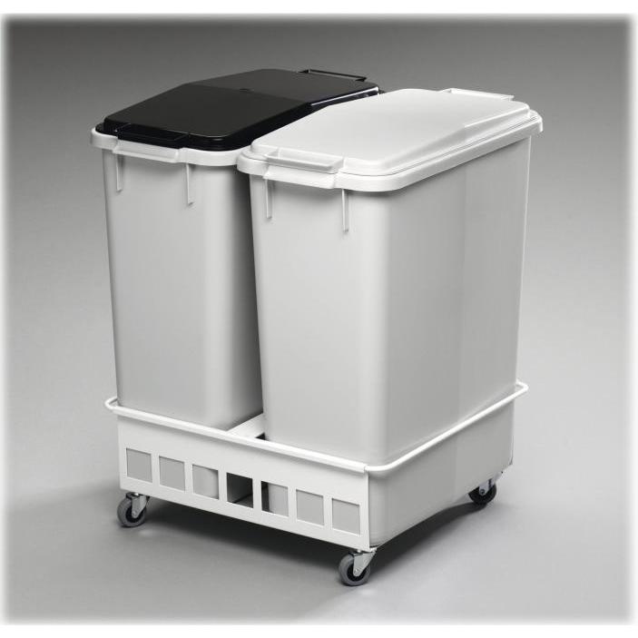 Durable Fahrwagen DURABIN TROLLEY DUO 60, Farbe: weiá, Abfalleimer, Weiss