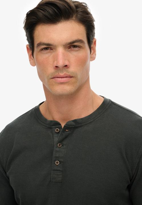 Actual product image Superdry Waffle Long Sleeve Half Button Top (L)