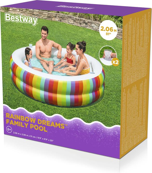 Actual product image Bestway Family Pool Rainbow Dreams™ Ø 206 x 51 cm