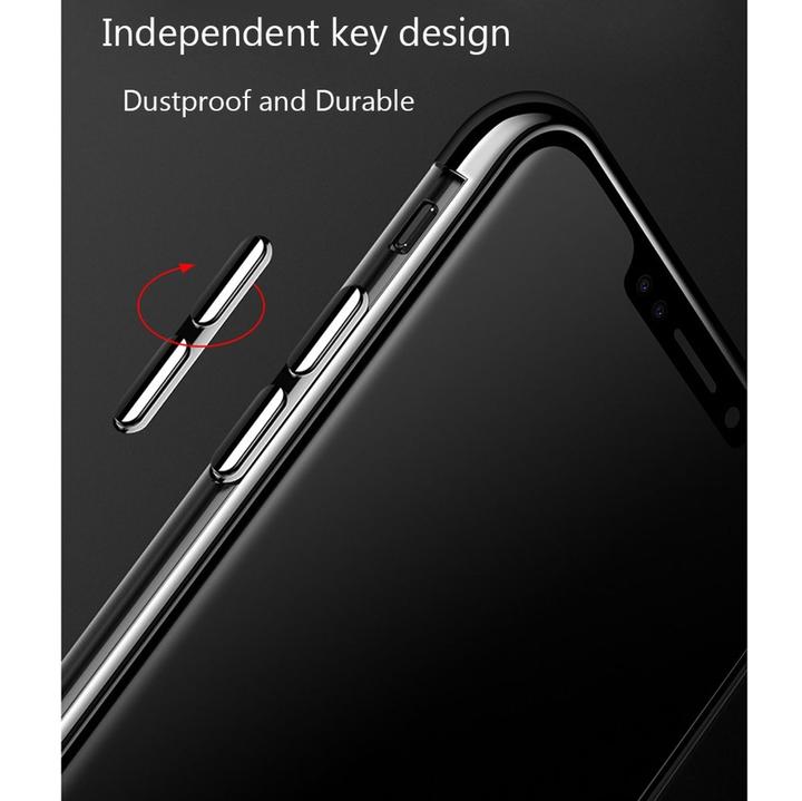 Actual product image König Design Mobile Cover Protective Case for Apple iPhone X Clear Transparent Cases Silver (Apple iPhone X)