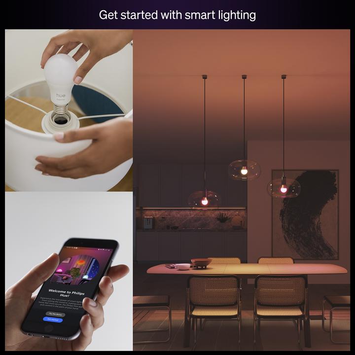 Produktbild Philips Hue Essential White & Color Ambiance (E27, 806 lm, 3x)