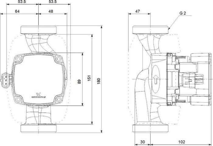 Produktbild Grundfos Hocheffizienz Umwälzpumpe ALPHA1 GO 32-40 180 220-240V 9H DB0