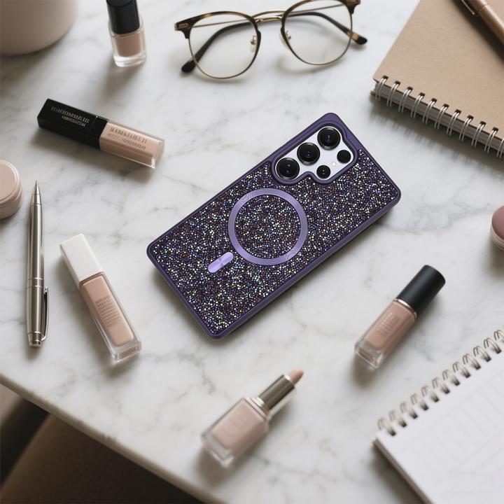 Actual product image Cadorabo Case for Samsung Galaxy S24 ULTRA Glitter Sparkle Design (Samsung Galaxy S24 Ultra)