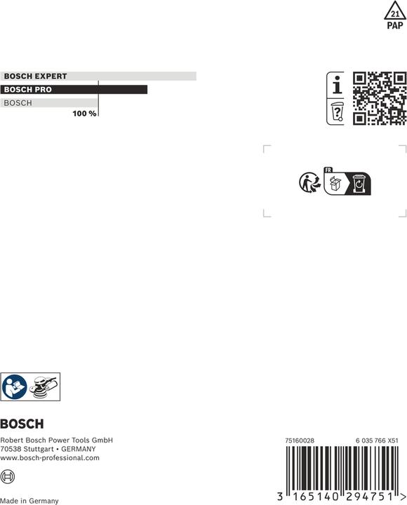Produktbild Bosch Professional Zubehör Schleifteller mittelhart, 125 mm, für GEX 270 A,GEX 270 AE (Mittel)