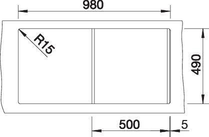 Immagine prodotto Blanco Claron 5 S-IF (Lavandino montato in alto, 51 cm, 51 cm)