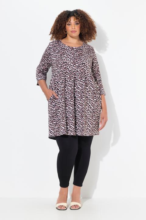 Produktbild Ulla Popken Longshirt, Leomuster, A-Linie, Rundhals, 3/4-Arm (50, 52)