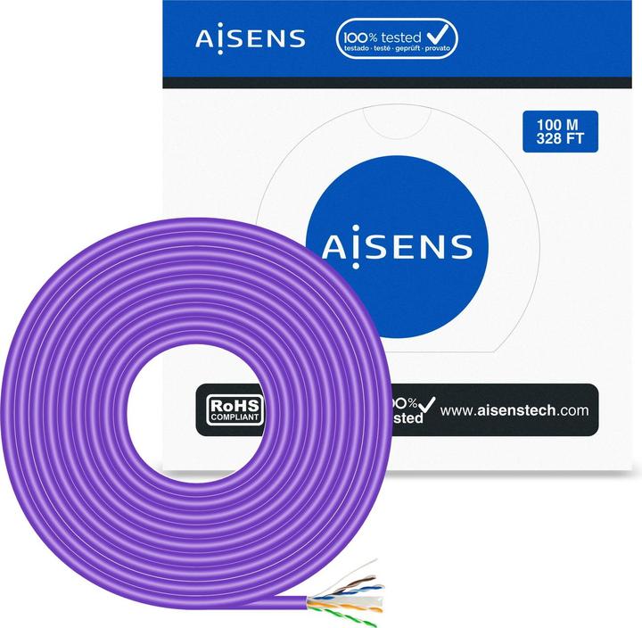 Actual product image Aisens BOBINA CABLE RED RJ45 LSZH CAT.6 UTP RIGIDO CCA 100M (CAT6, 100 m)