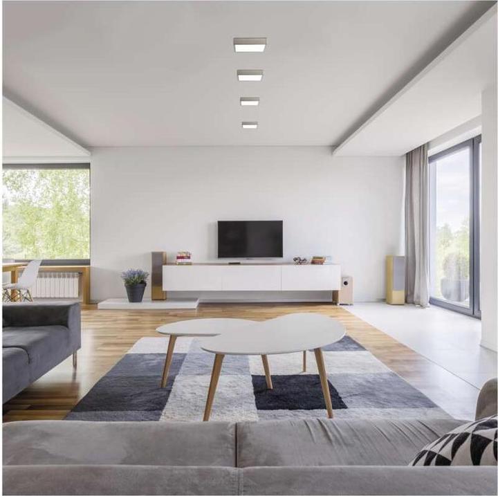 Actual product image Emos Surface-mounted LED light NEXXO, square, silver, 12.5W, with Change CCT (1100 lm)