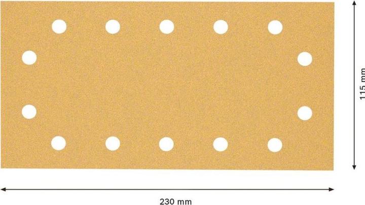 Actual product image Bosch Professional Zubehör Expert C470 Sandpaper with 14 holes for orbital sander, 115 x 230 mm, G 80, 10 pcs. (80)
