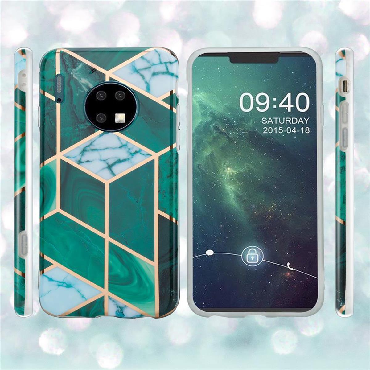 Thumbnail - Cadorabo IMD TPU Bunter Marmor Cover (Huawei Mate 30), Smartphone Hülle, Grün