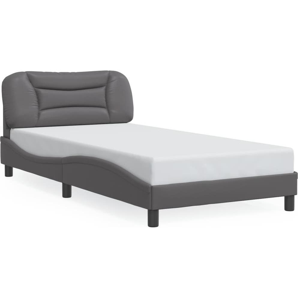VidaXL, Bett, Bettgestell mit Kopfteil Kunstleder (120 x 200 cm)