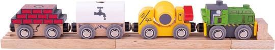 Actual product image Bigjigs Wooden railway construction with load