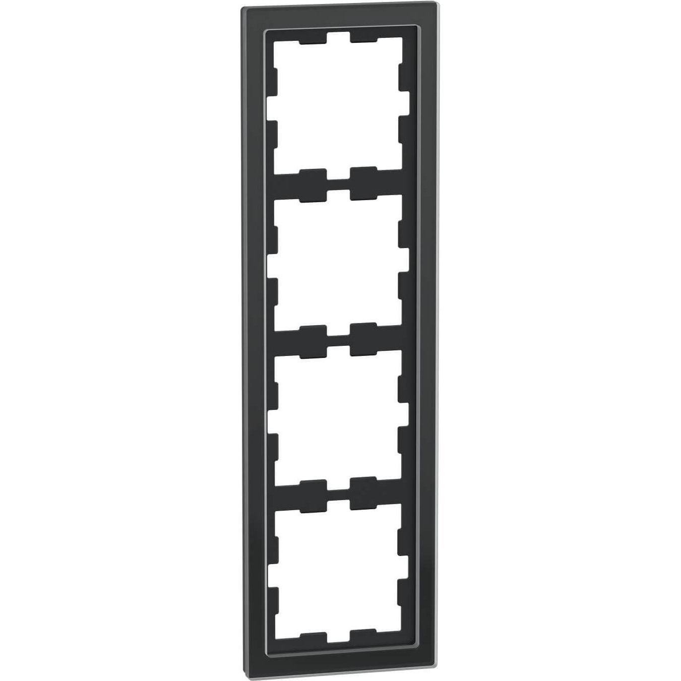 Merten, Zubehör Schalterprogramm, D-Life Glas Rahmen, 4fach, Onyxschwarz MEG4040-6503