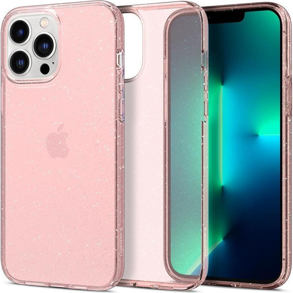 Spigen Custodia a cristalli liquidi glitterata per iPhone 13 Pro Max Glitter Sottile Gel Cover Rosa (Apple iPhone 13 Pro Max), Cover smartphone, Rosa