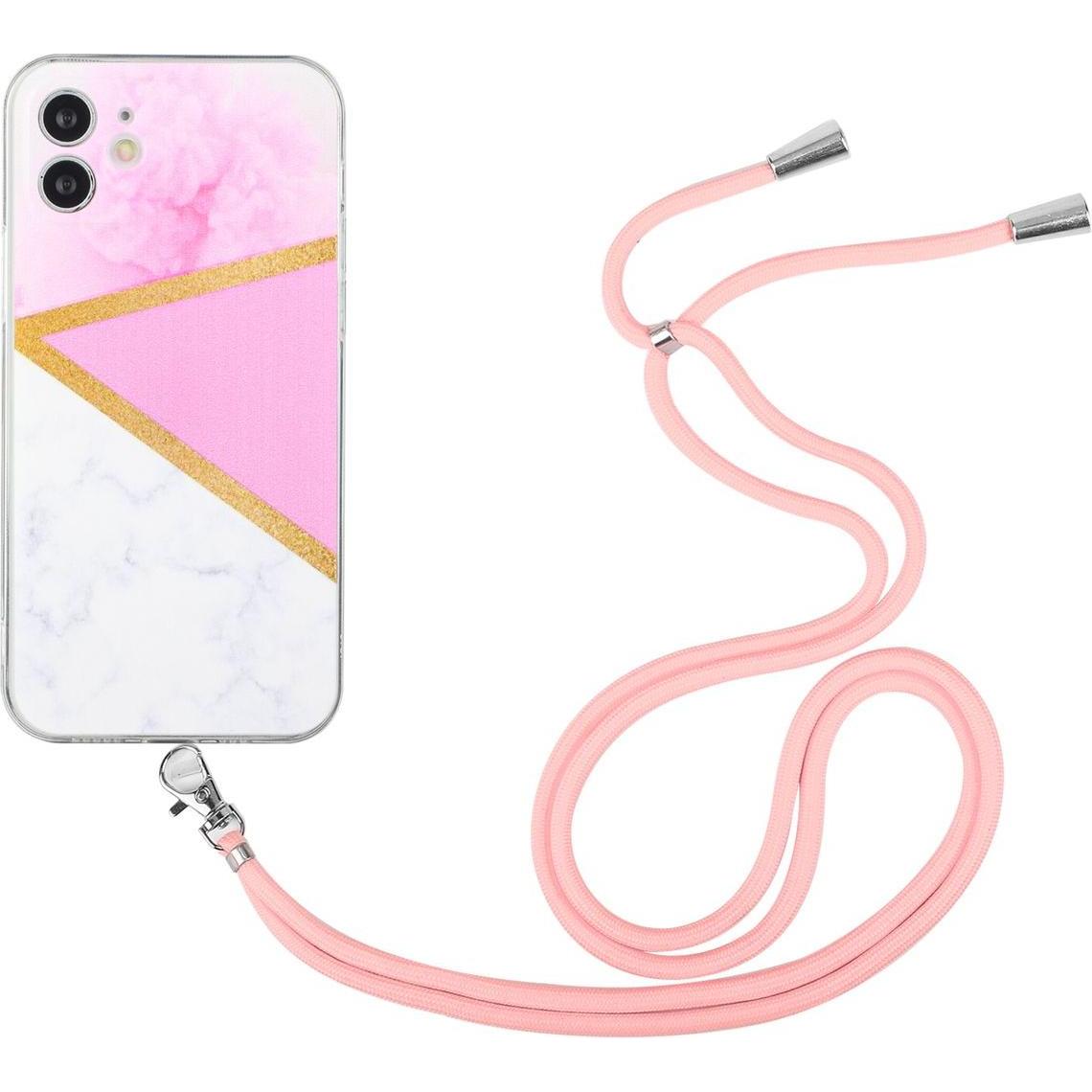 König Design Hülle Handy Schutz für Apple iPhone 12 Handykette Case Cover Bumper Etuis TPU, Handykette, Rosa